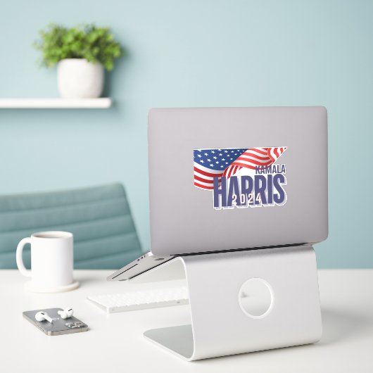 Stem Harris Verkiezing 2024 Auto Sticker (Laptop op bureau)
