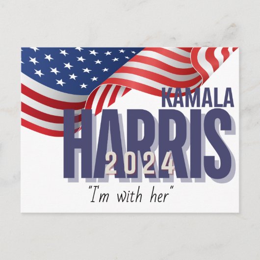 Stem Harris Verkiezing 2024  Briefkaart (Voorkant)