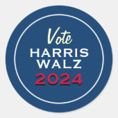 Stem HARRIS WALZ 2024 Campagne Ronde Sticker (Voorkant)