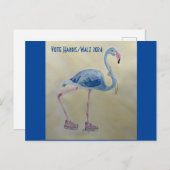 Stem Harris/Walz Blue FLAmingo w/Pearls Briefkaart (Voorkant / Achterkant)