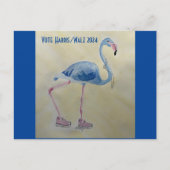 Stem Harris/Walz Blue FLAmingo w/Pearls Briefkaart (Voorkant)