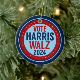 Stem Harris Walz voor President 2024 Keramisch Ornament