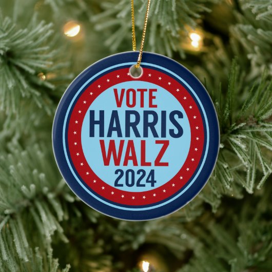 Stem Harris Walz voor President 2024 Keramisch Ornament (Boom)