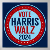 Stem Harris Walz voor President 2024 Poster (Voorkant)