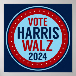 Stem Harris Walz voor President 2024 Poster