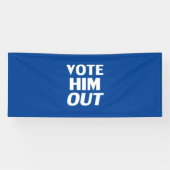 Stem hem uit blauw-wit moderne typografie spandoek (Horizontaal)