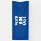 Stem hem uit blauw-wit moderne typografie spandoek (Verticaal)