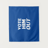 Stem hem uit blauw-wit moderne typografie wandkleed (Voorkant)