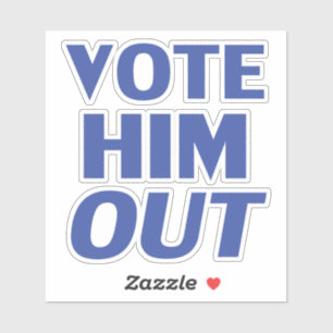 Stem hem uit blauwe moderne gewaagde typografie sticker