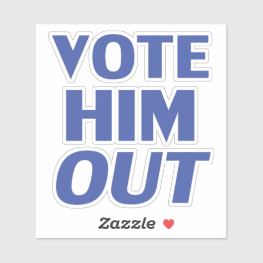 Stem hem uit blauwe moderne gewaagde typografie sticker (Vel)