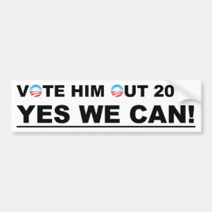 Stem hem uit bumpersticker