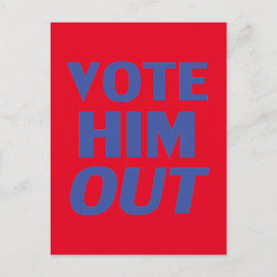 Stem hem uit rood en blauw moderne gewaagde typogr briefkaart
