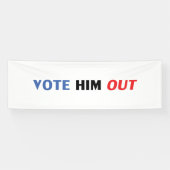 Stem Hem Uit rood wit en blauw moderne typografie Spandoek (Horizontaal)