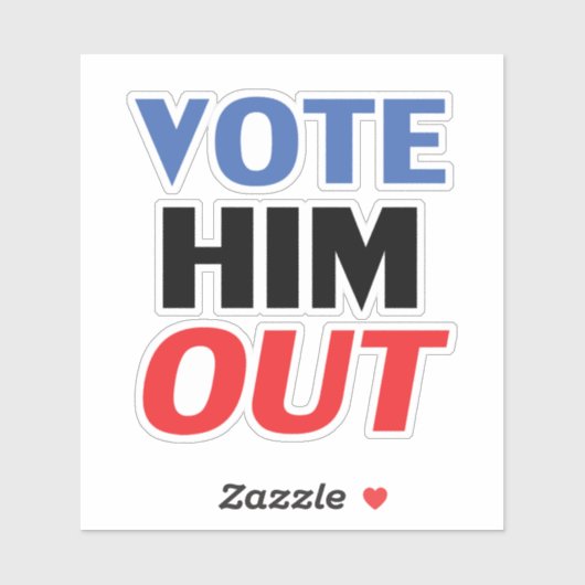 Stem Hem Uit rood wit en blauw moderne typografie Sticker (Vel)