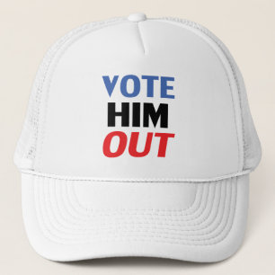 Stem Hem Uit rood wit en blauw moderne typografie Trucker Pet