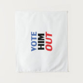 Stem Hem Uit rood wit en blauw moderne typografie Wandkleed (Voorkant)