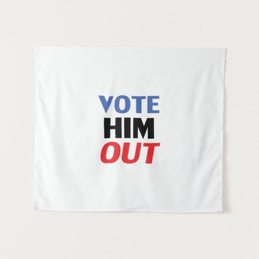 Stem Hem Uit rood wit en blauw moderne typografie Wandkleed (Voorkant (horizontaal))