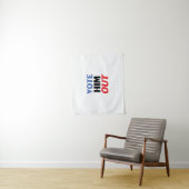Stem Hem Uit rood wit en blauw moderne typografie Wandkleed (In situ)