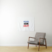 Stem Hem Uit rood wit en blauw moderne typografie Wandkleed (In Situ (horizontaal))