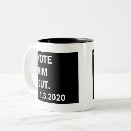 Stem hem uit tweekleurige koffiemok (Voorkant links)