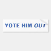 Stem hem uit wit en blauw moderne gewaagde typogra bumpersticker (Voorkant)