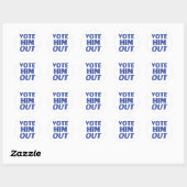 Stem hem uit wit en blauw moderne typografie ronde sticker (Vel)