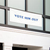 Stem hem uit wit en blauw moderne typografie spandoek (Buitenkant Gebouw)