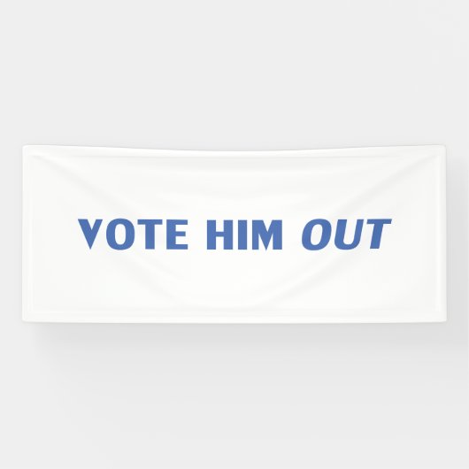 Stem hem uit wit en blauw moderne typografie spandoek (Horizontaal)