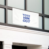 Stem hem uit wit en blauw moderne typografie spandoek (Buitenkant Gebouw)