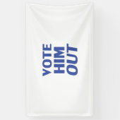 Stem hem uit wit en blauw moderne typografie spandoek (Verticaal)