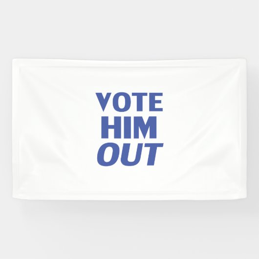 Stem hem uit wit en blauw moderne typografie spandoek (Horizontaal)