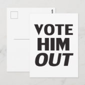 Stem hem uit wit en zwart moderne typografie briefkaart (Voorkant / Achterkant)