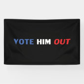 Stem hem uit zwart rood wit blauw tekst modern spandoek (Horizontaal)