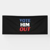 Stem hem uit zwart rood wit en blauw typografie spandoek (Horizontaal)