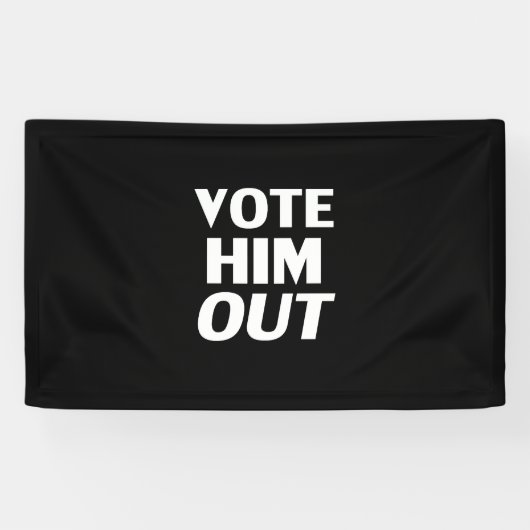 Stem Hem Uit zwart wit moderne gewaagde typografie Spandoek (Horizontaal)