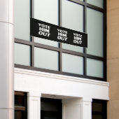 Stem hem uit zwart-wit typografie patroon spandoek (Buitenkant Gebouw)