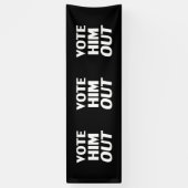 Stem hem uit zwart-wit typografie patroon spandoek (Verticaal)