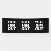 Stem hem uit zwart-wit typografie patroon spandoek (Horizontaal)