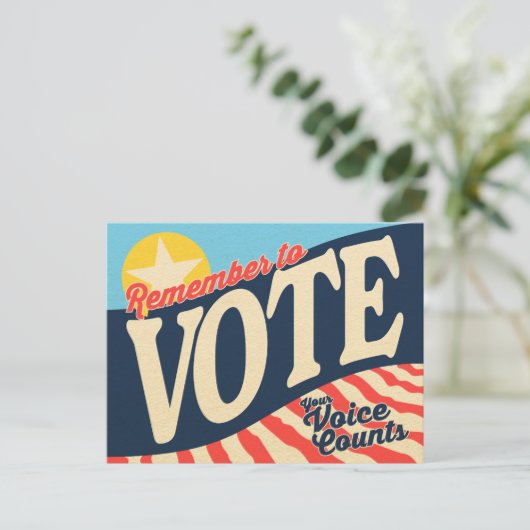 Stem Herinnering Kaarten - Uw stem telt! (Staand voorkant)