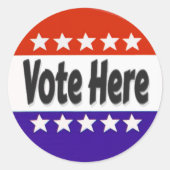 Stem hier ronde sticker (Voorkant)