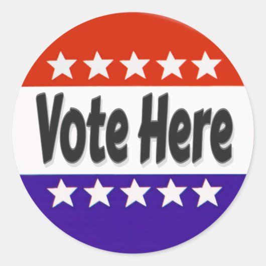 Stem hier ronde sticker (Voorkant)