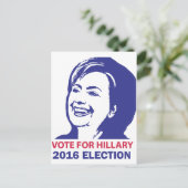 stem hillary clinton 2016 briefkaart (Staand voorkant)