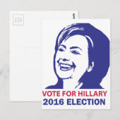 stem hillary clinton 2016 briefkaart (Voorkant / Achterkant)