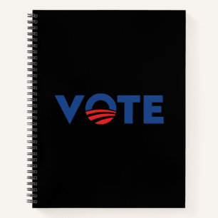Stem hoop rood zwart en blauw typografie democraat notitieboek