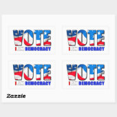 Stem Ik ben Democratie Rechthoekige Sticker (Vel)