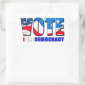 Stem Ik ben Democratie Rechthoekige Sticker (Tas)