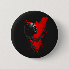 Stem in het rood ronde button 5,7 cm