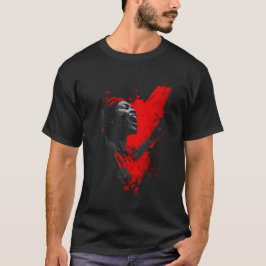 Stem in het rood t-shirt