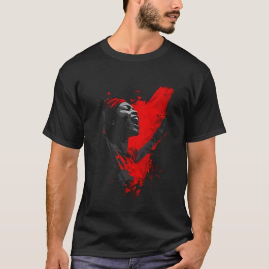 Stem in het rood t-shirt (Voorkant)