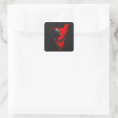 Stem in het rood vierkante sticker (Tas)